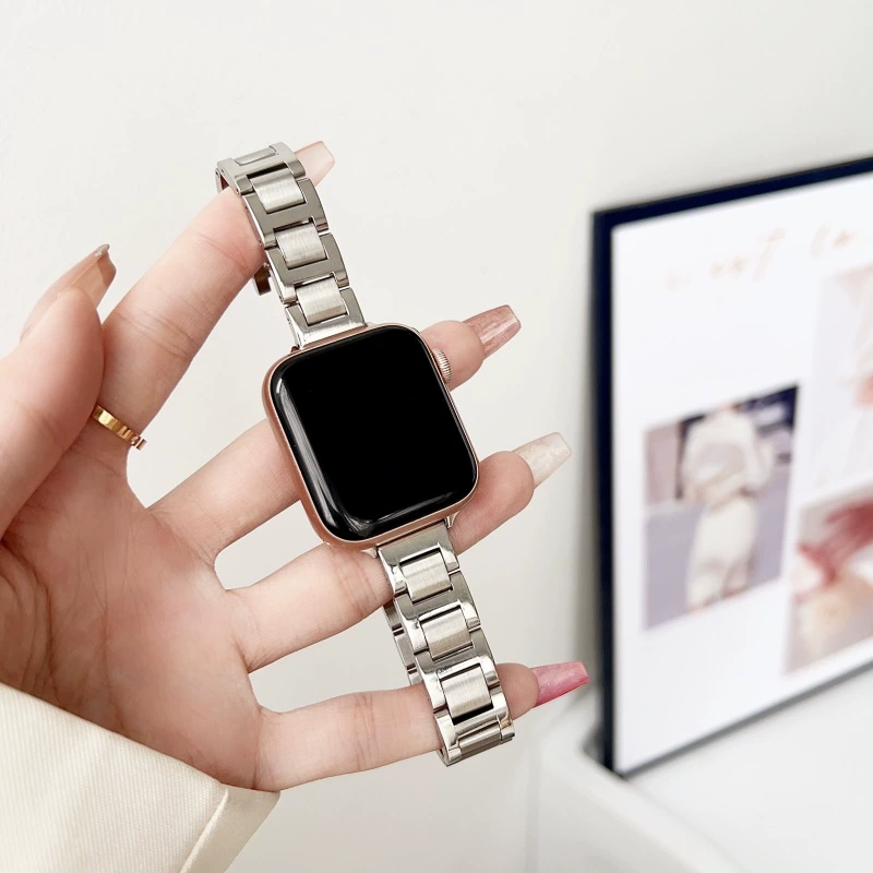 Подходит для Apple Applewatch ремешок Металлический синий шарик бабочка пряжка Простые женские iwatch10 ремешок