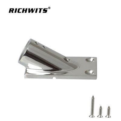 RICHWITS 316 Stainless steel Square tube Yacht Shipping Handrail base Header Marine hardware