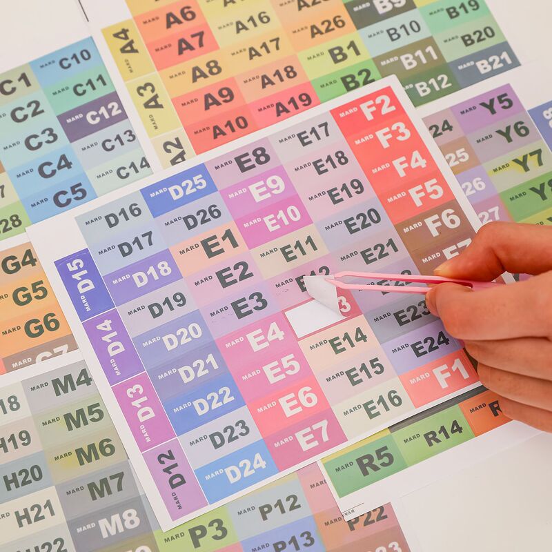 294 Colors 221 Colors Bead Color Code Label Stickers Mard Fusion Bead Stickers for Scrapbooking and Bead Crafts