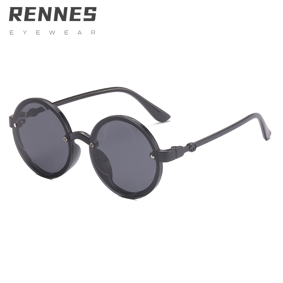 2021 gafas de juego de estilo coreano mismo estilo gafas de sol para niños personalidad de la moda transfronteriza gafas de marco redondo gafas de sol de trébol