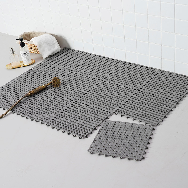 Alfombra antideslizante de baño con ventosa combinación de empalme alfombra de piso cocina baño ducha baño inodoro plástico impermeable alfombra de piso