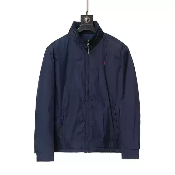 Winter New RL Pony Mark Paul Men's Cotton Jacket fleece-lined Cardigan Business Casual Clothes Jacket Removable Hat
