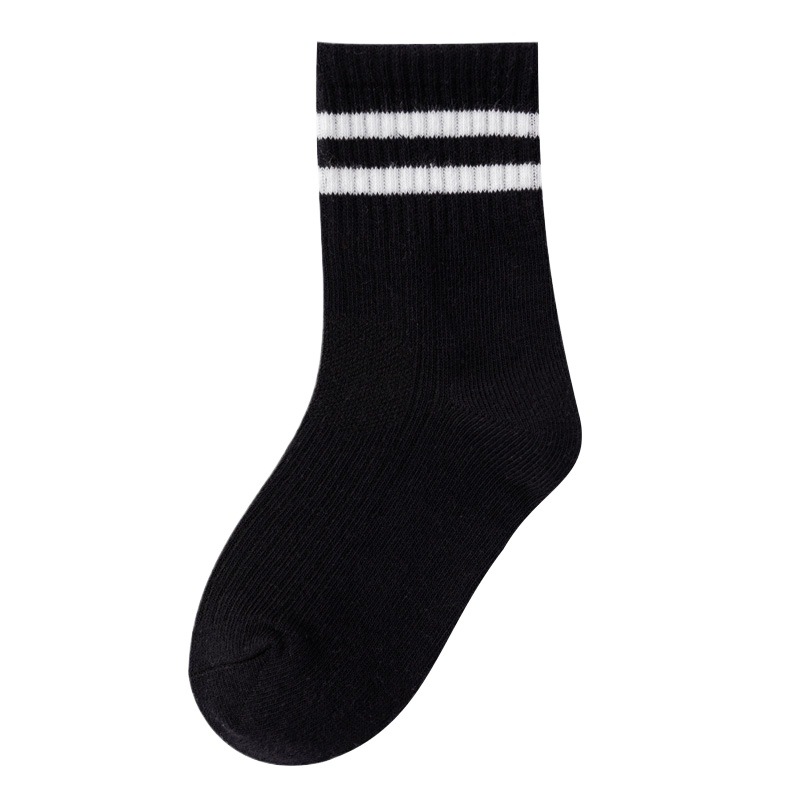 Calcetines para niños escolares estilo universitario dos barras a rayas Deportes calcetines de bebé para hombres y mujeres calcetines de algodón blanco calcetines de estudiante calcetines de media pantorrilla