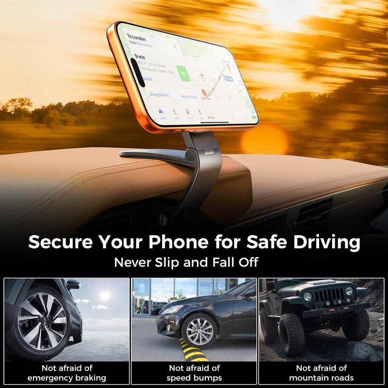 Cross-border MagSafe car dashboard clip-on phone navigation support stand, foldable magnetic car mount