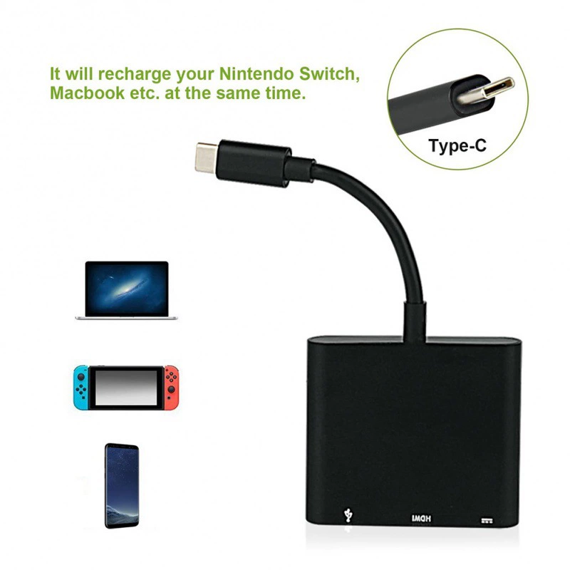 Преобразователь Type-C в HDMI+USB3.0+PD Type C в HDMI три в одном переключение Nintendo