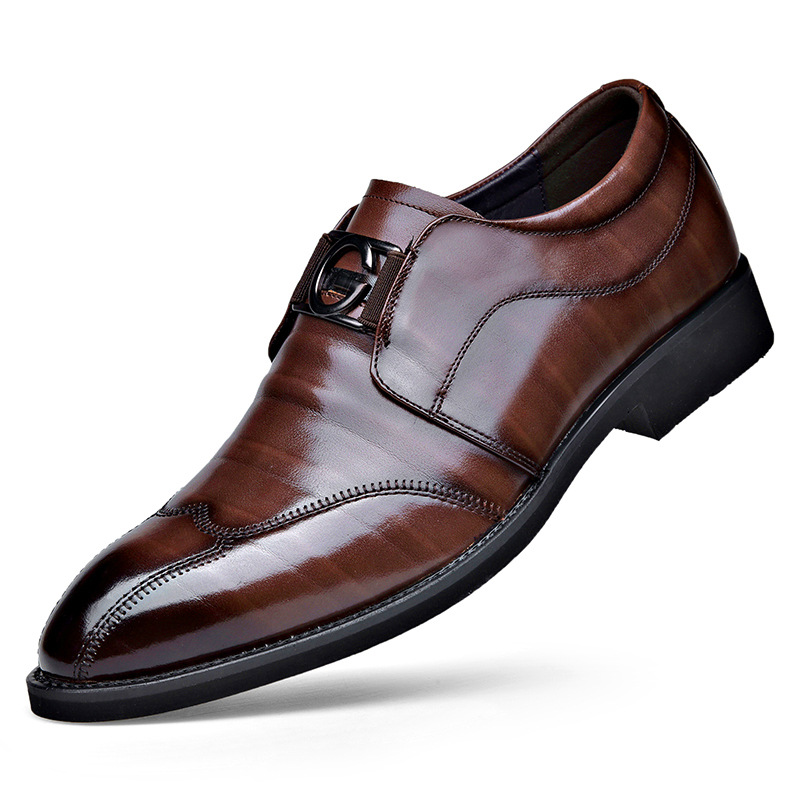 Lässige Business-Lederschuhe für Herren mit bestickten spitzen Zehen_voghion.com