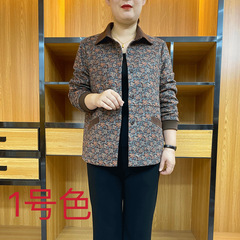 一件代发2025秋季新款洋气外套上衣中老年妈妈时尚宽松碎花夹克女