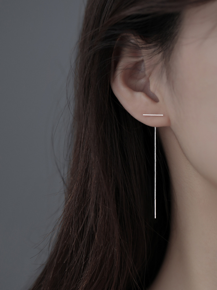 925 pendientes de una sola palabra pendientes largos elegantes nicho verano 2022 nuevos pendientes de moda pendientes femeninos