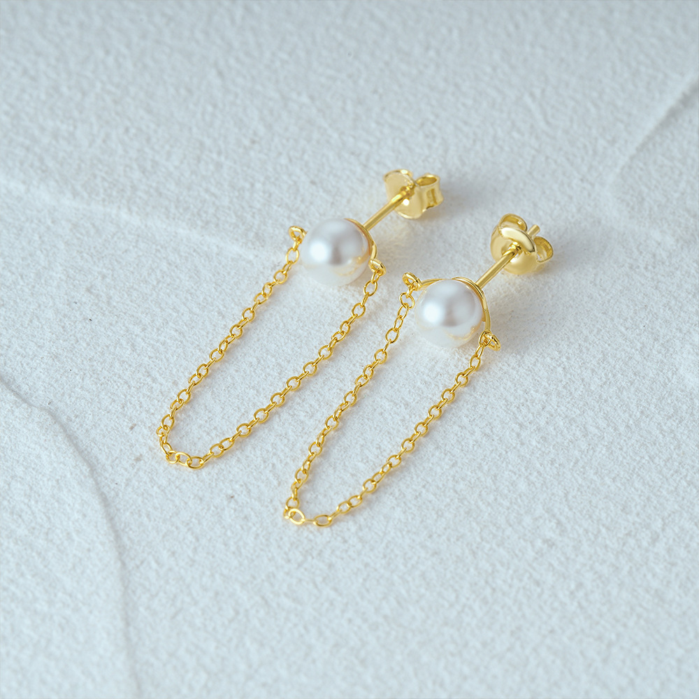 1 Pair 925 Sterling Silver Geometric Solid Color Drop Earrings display picture 7