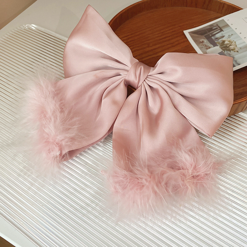 Women's Simple Style Bow Knot Alloy Cloth Feather Hair Clip display picture 8