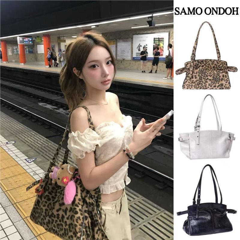 Samo Ondoh Korean Designer Eyelet Buckle Side Zipper Shoulder Handbag