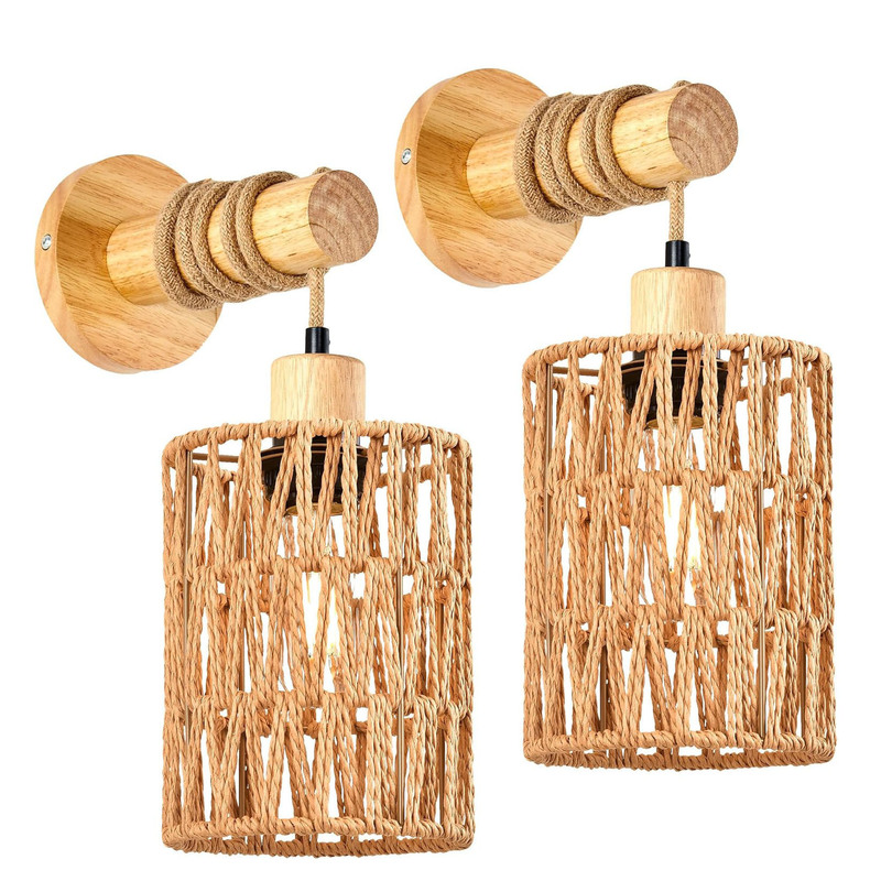 Zhongshan Lamps Amazon Farmhouse Country Interior Background Wall Lamps Handmade Rattan Hemp Rope Wooden Bedroom Lamps Zhongshan Lamps Amazon Farmhouse Country Interior Background Wall Lamps Handmade Rattan Hemp Rope Wooden Bedroom Lamps