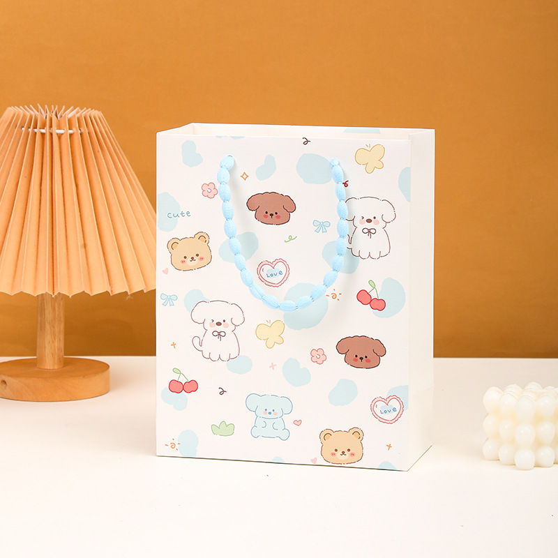Nuevas bolsas de regalo exquisitas con diseño de animales de dibujos animados en relieve con cuerda de burbujas, directamente del fabricante, para el Día de la Mujer y San Valentín.