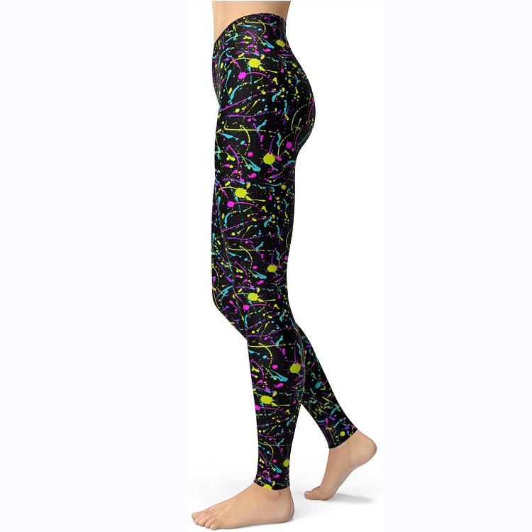 Abbigliamento da donna multicolore stampato slim fit fianchi sollevamento snellente grandi dimensioni corsa yoga fitness leggings_voghion.com