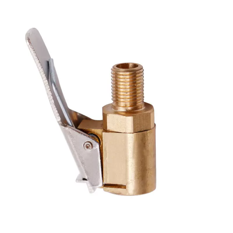 汽车轮胎用便携式充气泵接头黄铜吸盘充气泵阀连接器卡夹式适配器