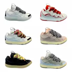 Putian Shoes Best-Selling Bread Shoes for Men and Women Leather Patchwork Lace-Up Casual Sneakers Retro Couple Shoes