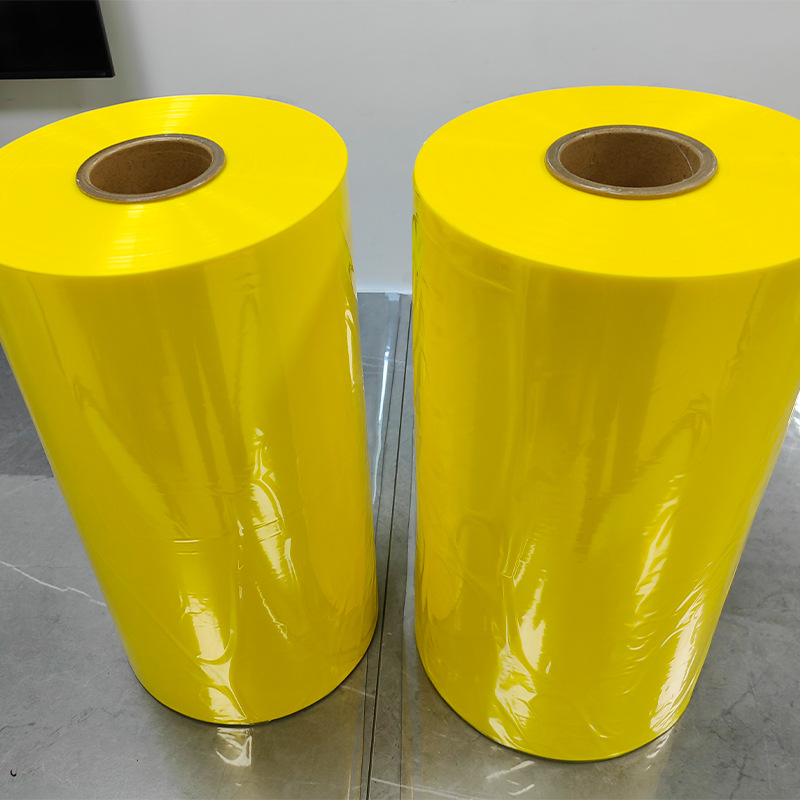 Película de encogimiento amarillo de la ampolla amarilla Película Termocontraíble POF encogible película de encogimiento amarillo calor embalaje plástico película de sellado personalización