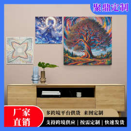 亚马逊入户玄关装饰画美式轻奢客厅走廊尽头壁画跨境定 制帆布画