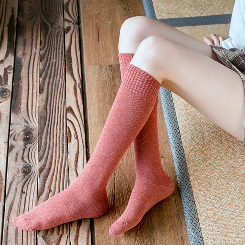 Keep warm knee socks, demi-season fleece towel, high boots