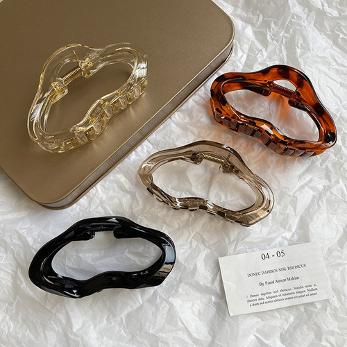 Niche design transparent clip large hair volume shark clip high-end hair clip female back head clip headwear