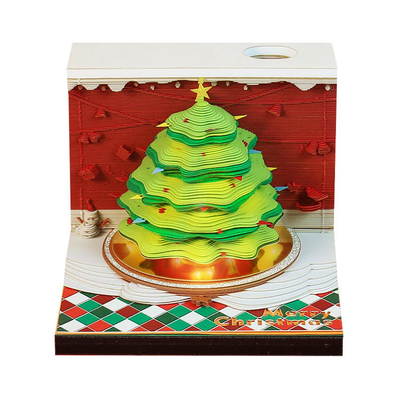 クリスマス祝日クリスマスツリー3d立体便箋本紙彫刻便箋紙創意プレゼント企業プレゼント装飾品|undefined