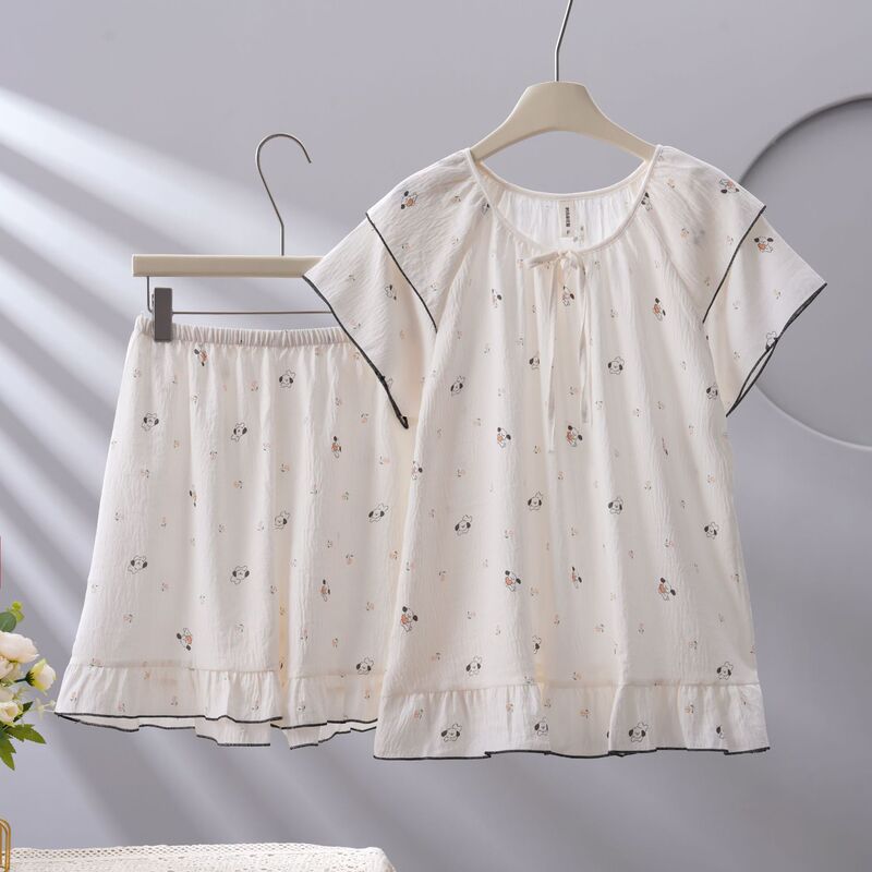 2025 New Pajamas Set for Women, Pure Cotton, Trendy Summer Thin, Cool Pattern, Loose, Simple and Cute