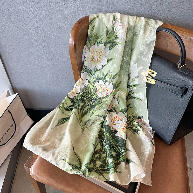 Buñuelo de seda para mujeres 2025 verano nuevo corte de flores de alto nivel de seda simulación buñuelo de playa buñuelo de seda transpirable buñuelo al por mayor