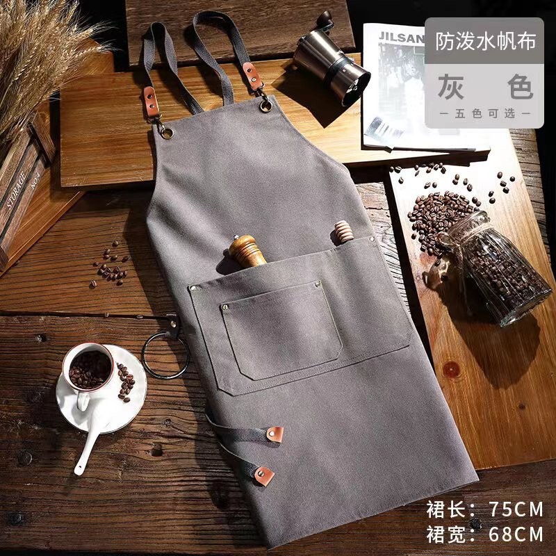 工厂防水帆布围裙定订印字餐饮厨房工作服耐脏跨境广告外贸批发|undefined