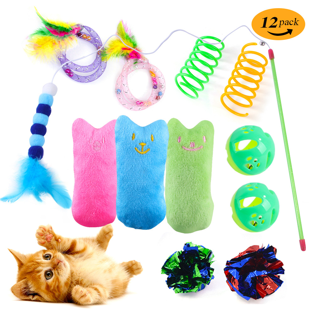 Transfronterizo nuevo gato mascota juguete túnel traje divertido gato palo interactivo felpa ratón sonido juguete gato suministros