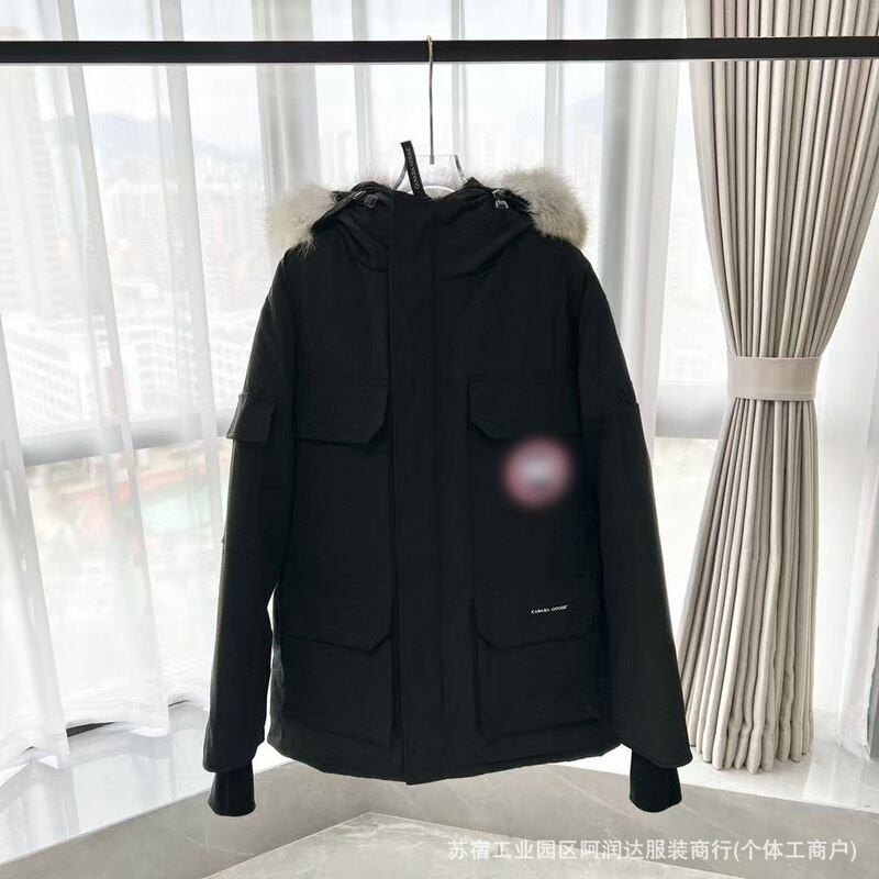 莆田工厂新款08款大鹅羽绒服远征男女情侣款中长款派克大衣狼毛领|undefined