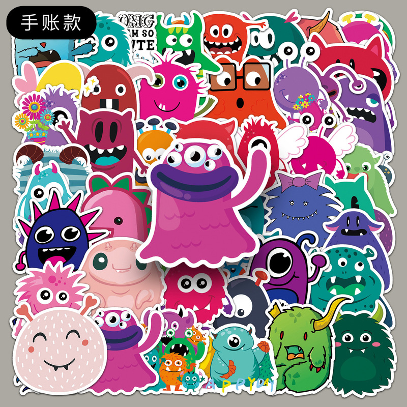 50 hand account small monster luggage sticker graffiti sticker notebook fashion scooter refrigerator decoration