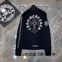 潮牌 Chrome Heart 克罗春秋字母领口花臂男女款长袖T恤高街潮男