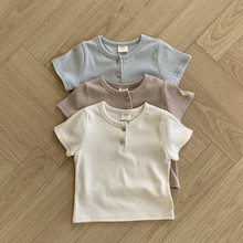 婴儿衣服薄款2026夏季韩版童装儿童夏装宝宝开扣T恤男童夏款上衣