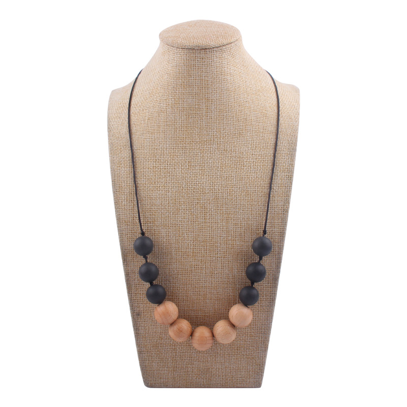 Nuevo bebé suministros silicona molar teether collar bebé teether palo masticable colgante collar