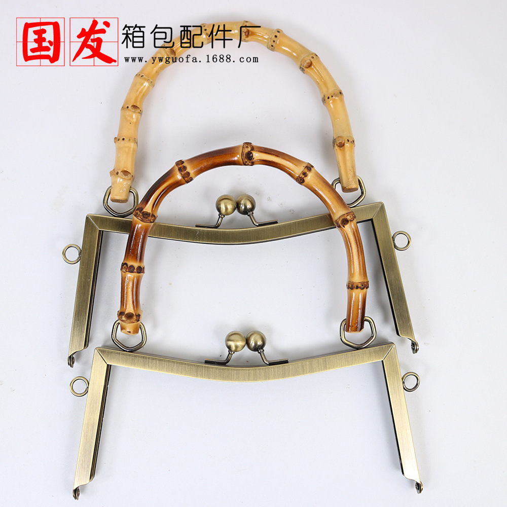 Agujero de tornillo 20,5 cm cóncavo cintura de bambú brillante oro de mano de bambú real oro de mano de mano de mano