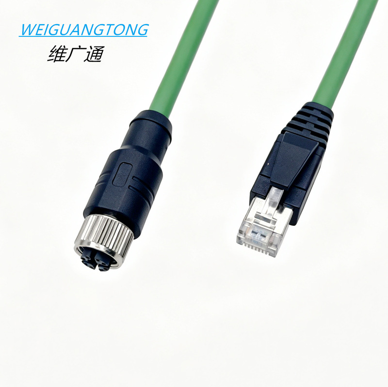 M12 X-Type Female 8P Connector to Rj45 Connector Ethernet Bus Category 6+ Network Cable Connector M12 X-Type Female 8P Connector to Rj45 Connector Ethernet Bus Category 6+ Network Cable Connector