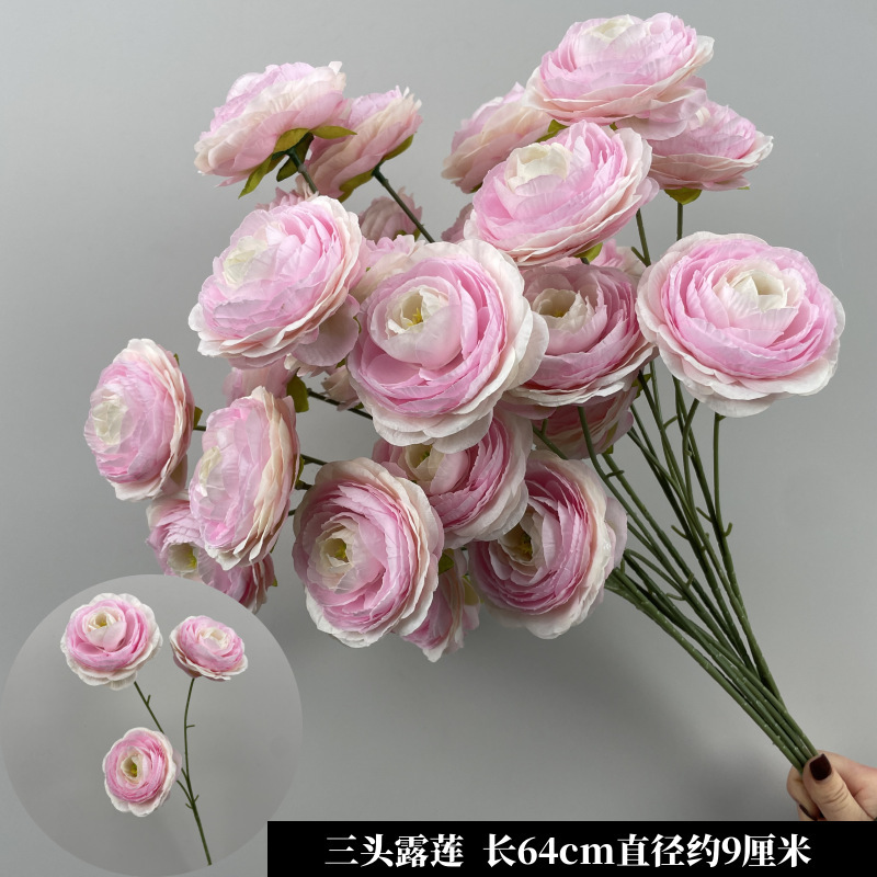 婚庆粉色系花材单只玫瑰牡丹假花结婚现场婚礼布置装饰花|undefined