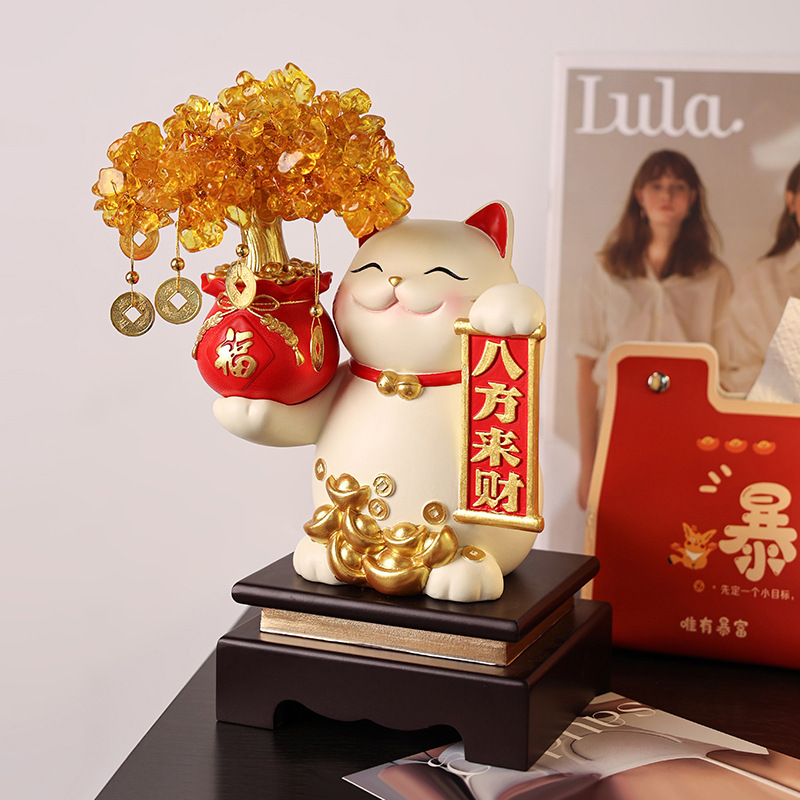 貝漢美八方来財招財猫は玄関装飾品の新中国式店舗のフロントに引っ越しの贈り物を飾っています。|undefined