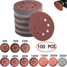 50pcs/100pcs 125mm Round Shape Sanding Discs Sandpaper Eight