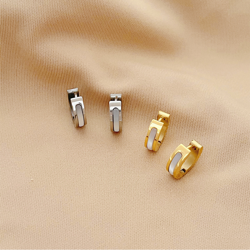 Simple Style Circle Stainless Steel Earrings Plating Stainless Steel Earrings display picture 1