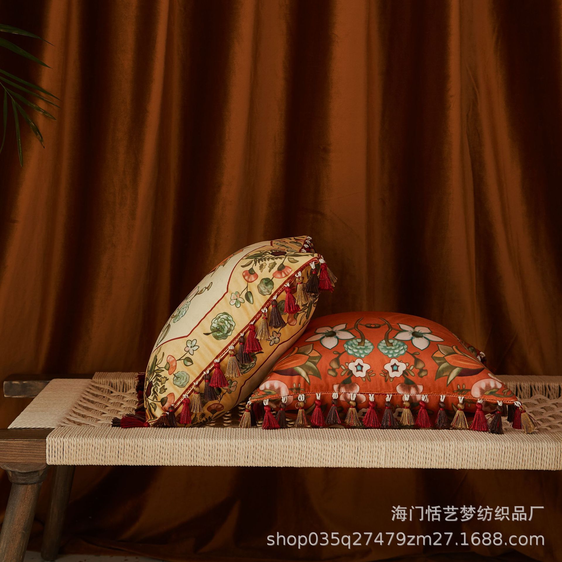 出口美国手绘复古美式抱枕乡村客厅沙发床头靠枕垫靠枕套-阿里巴巴