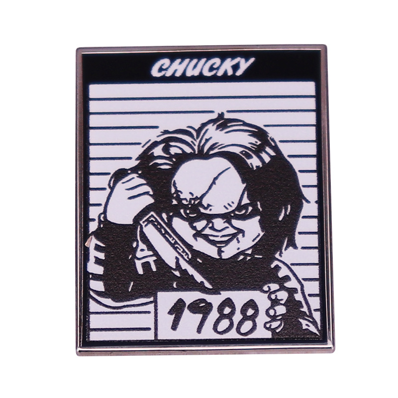 유령 인형 영혼 1988 브로치 공포 인형 qiaoji 배지 스릴러 영화 애호가 액세서리