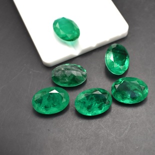 Imitation Columbia Emerald egg-shaped gem Oval assembled gem bare stone DIY jewelry inlaid stone