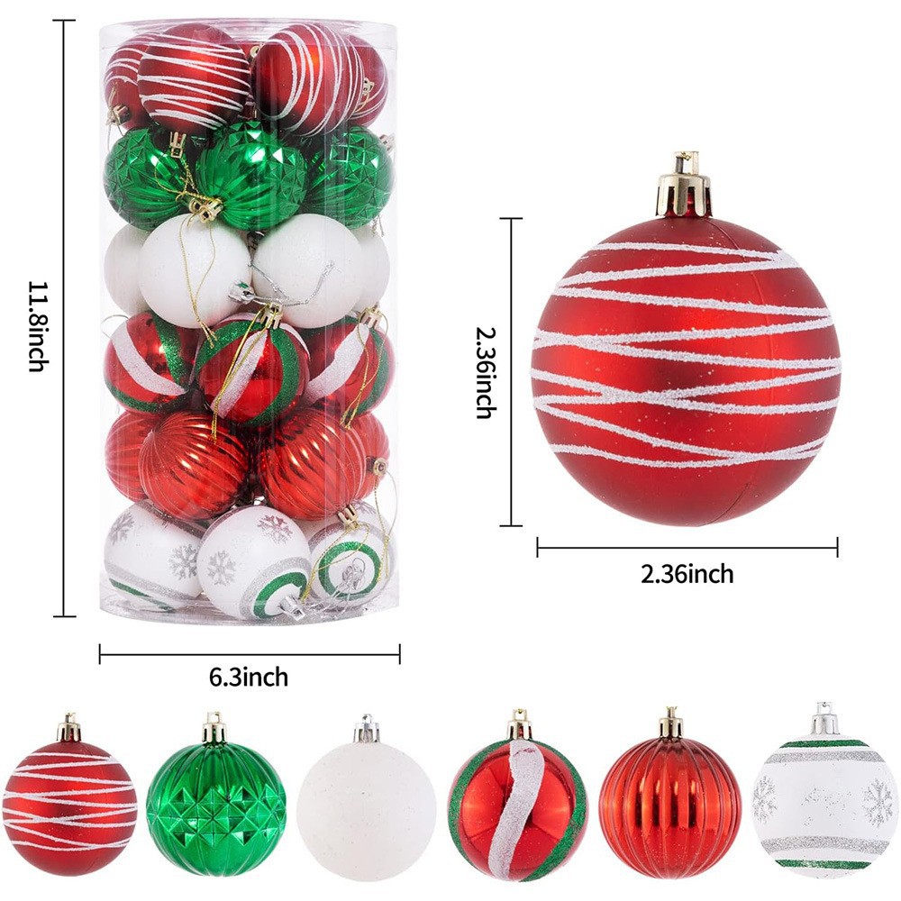 Navidad 6CM30PCS plástico galvanizado pintado conjunto de Navidad centro comercial árbol de Navidad decoración de atmósfera