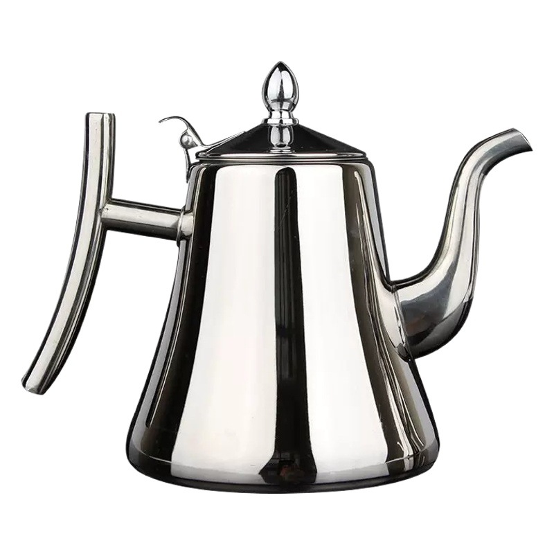 Cafetera de acero inoxidable transfronteriza con filtro, tetera para té de flores, tetera para agua caliente y fría para hoteles y restaurantes.