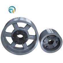 高精度皮带轮 同步带轮铸铁水泵皮带轮AB型异型多槽轮胀套式45#钢