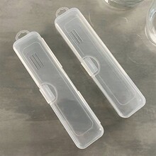 工厂直销透明筷子勺子牙膏牙刷便捷式加厚带盖防尘旅游餐具收纳盒