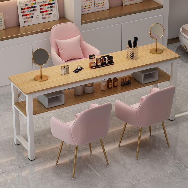 Nail Art Table with Table and Chairs, Modern and Simple, Single or Double Person Nail Art Table, Nail Salon Furniture, Nail Table