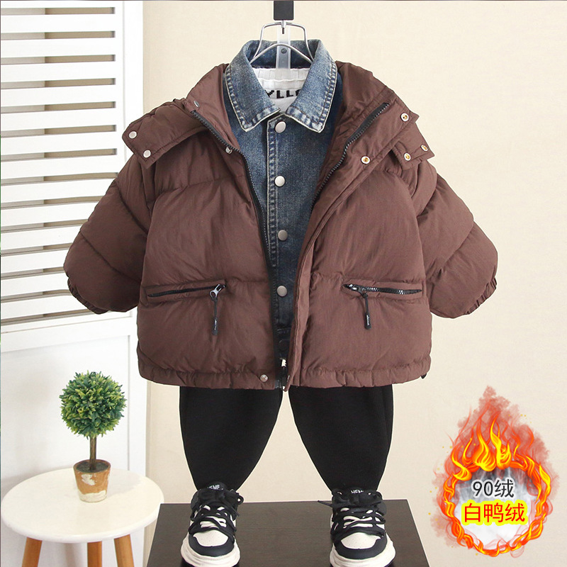 6903 Chaqueta gruesa para niños Chaqueta de plumón coreana para niños 2025 invierno nuevo estilo chaqueta de plumón de pato blanco abrigo de algodón para bebés