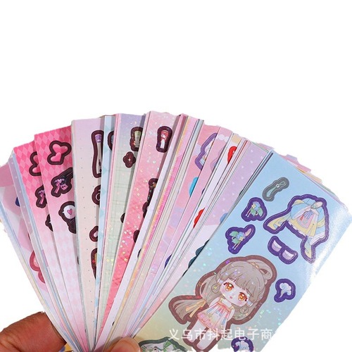 Princess Dress-Up Character Sticker Girl DIY Handmade Album Doll Cartoon Decor Dress-Up Show Children's Educational Toy